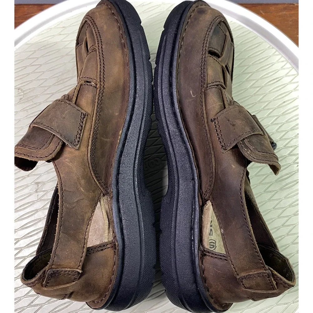 Skechers Serene Seclusion Men's Brown Leather Sandals Casual/Comfort‎ Sz.7 NWB